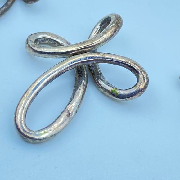 925 Sterling Silver INFINITY CROSS Pendant And Earrings Jewelry Set - Picture 4 of 6